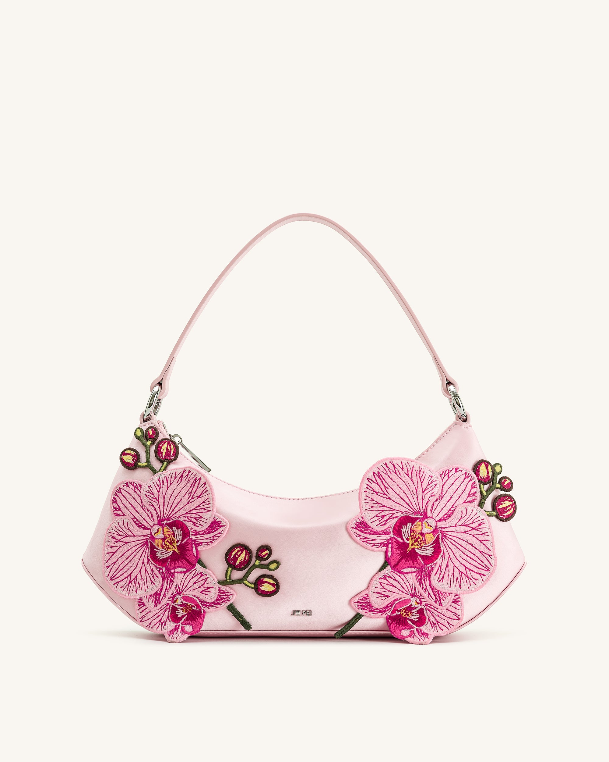 Lily Orchid Embroidered Shoulder Bag - Pink - JW PEI LATAM