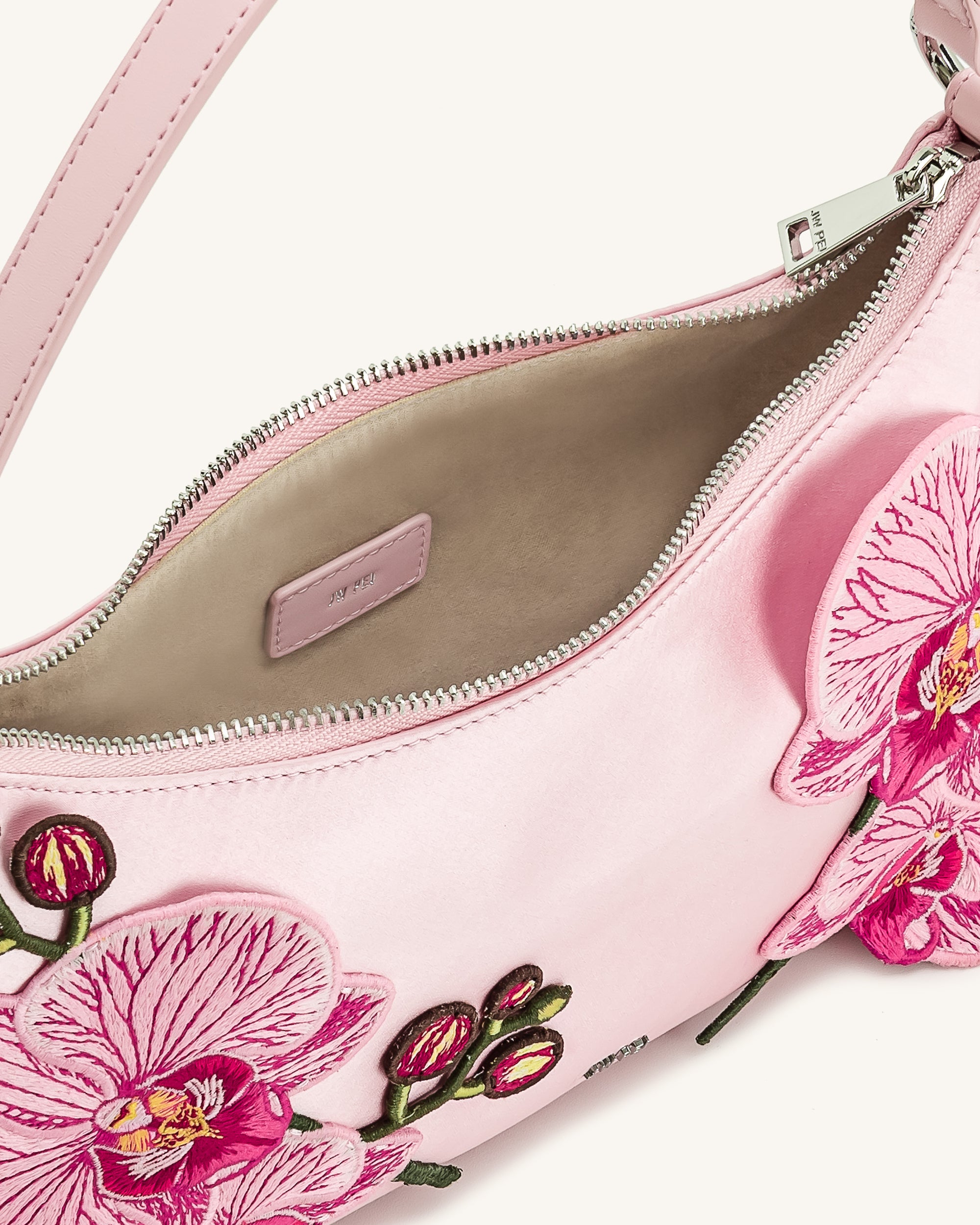 Lily Orchid Embroidered Shoulder Bag - Pink - JW PEI LATAM