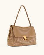 Hilary Woven Shoulder Bag - Camel