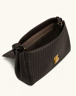 Hilary Woven Shoulder Bag - Dark Brown