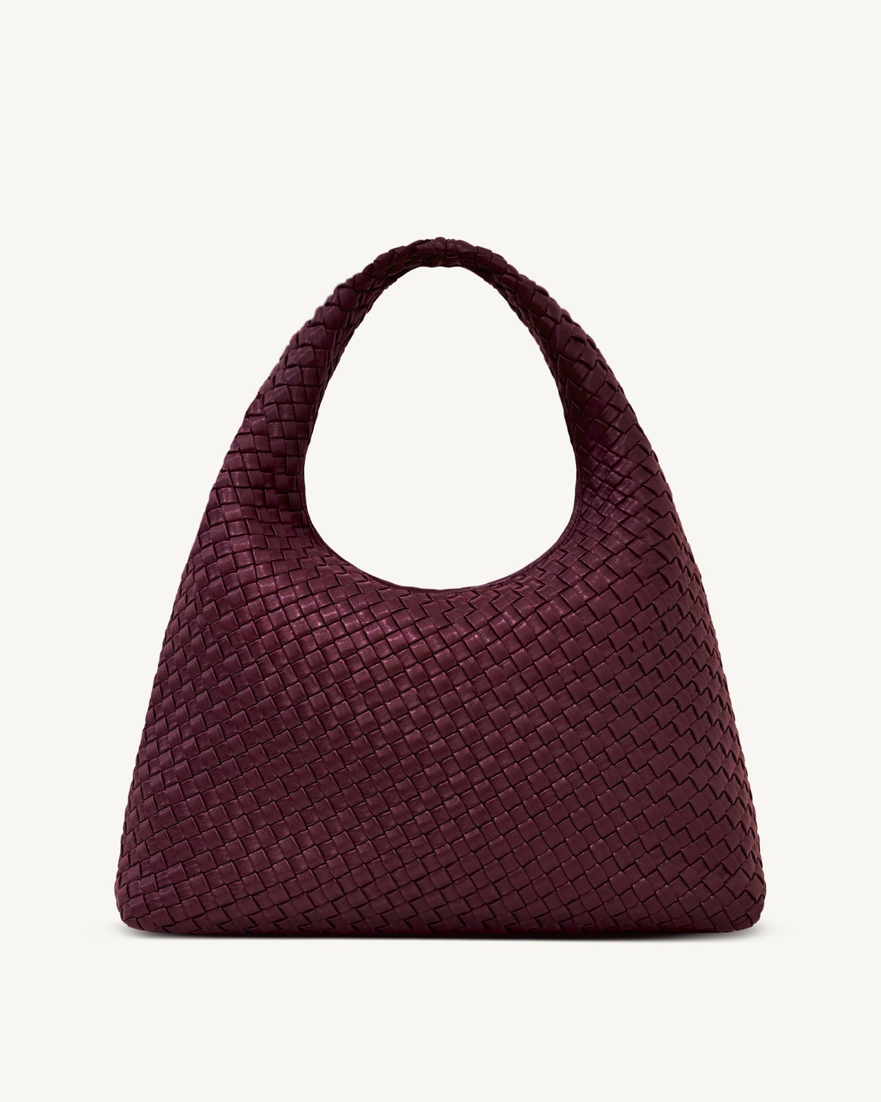 Laura Woven Shoulder Bag - Deep Burgundy