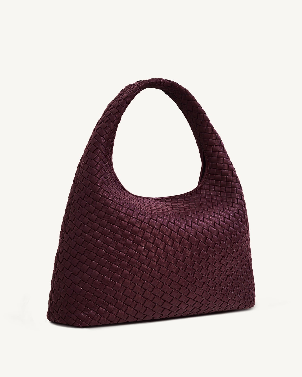 Laura Woven Shoulder Bag - Deep Burgundy