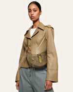 JW PEI Women's Tessa Suede Shoulder Bag - Dark Olive