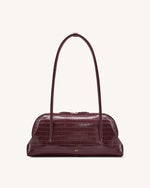 Aveline Shoulder Bag - Burgundy Croc