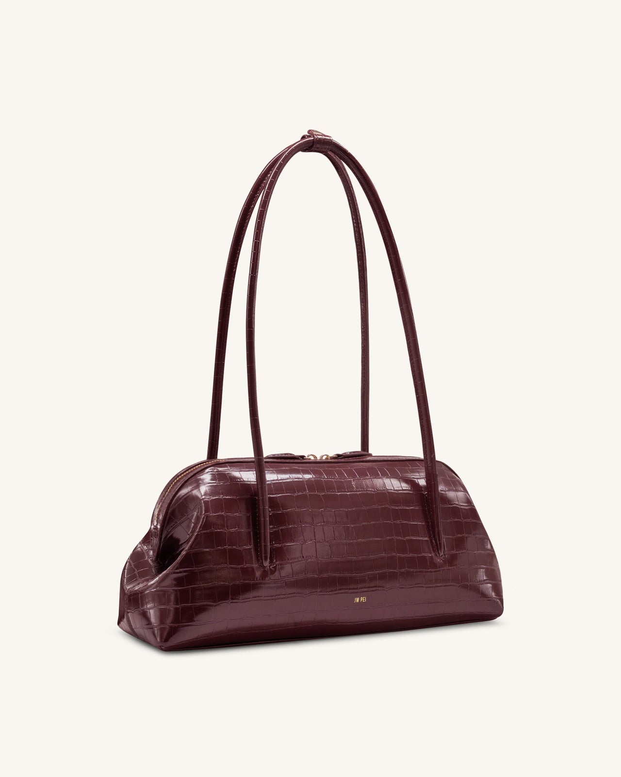 Aveline Shoulder Bag - Burgundy Croc