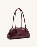 Aveline Shoulder Bag - Burgundy Croc