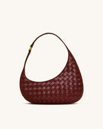 Harlee Weave Texture Shoulder Bag - Burgundy