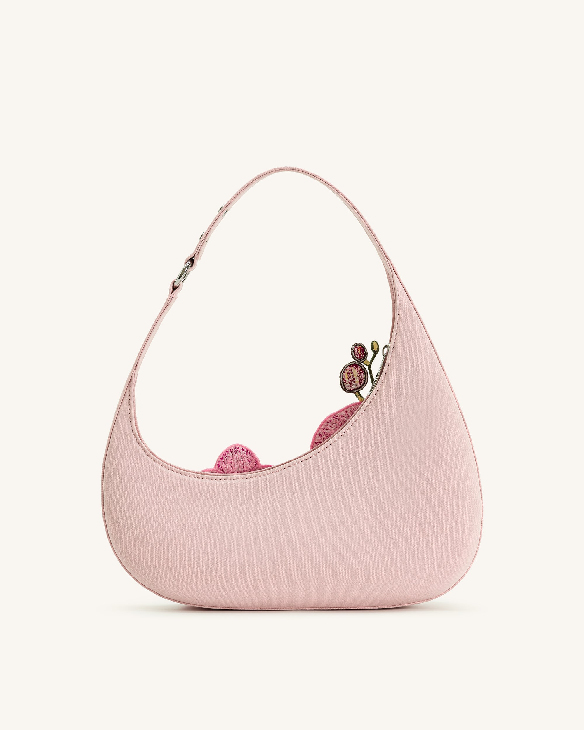 Harlee Orchid Embroidered Shoulder Bag - Pink - JW PEI LATAM