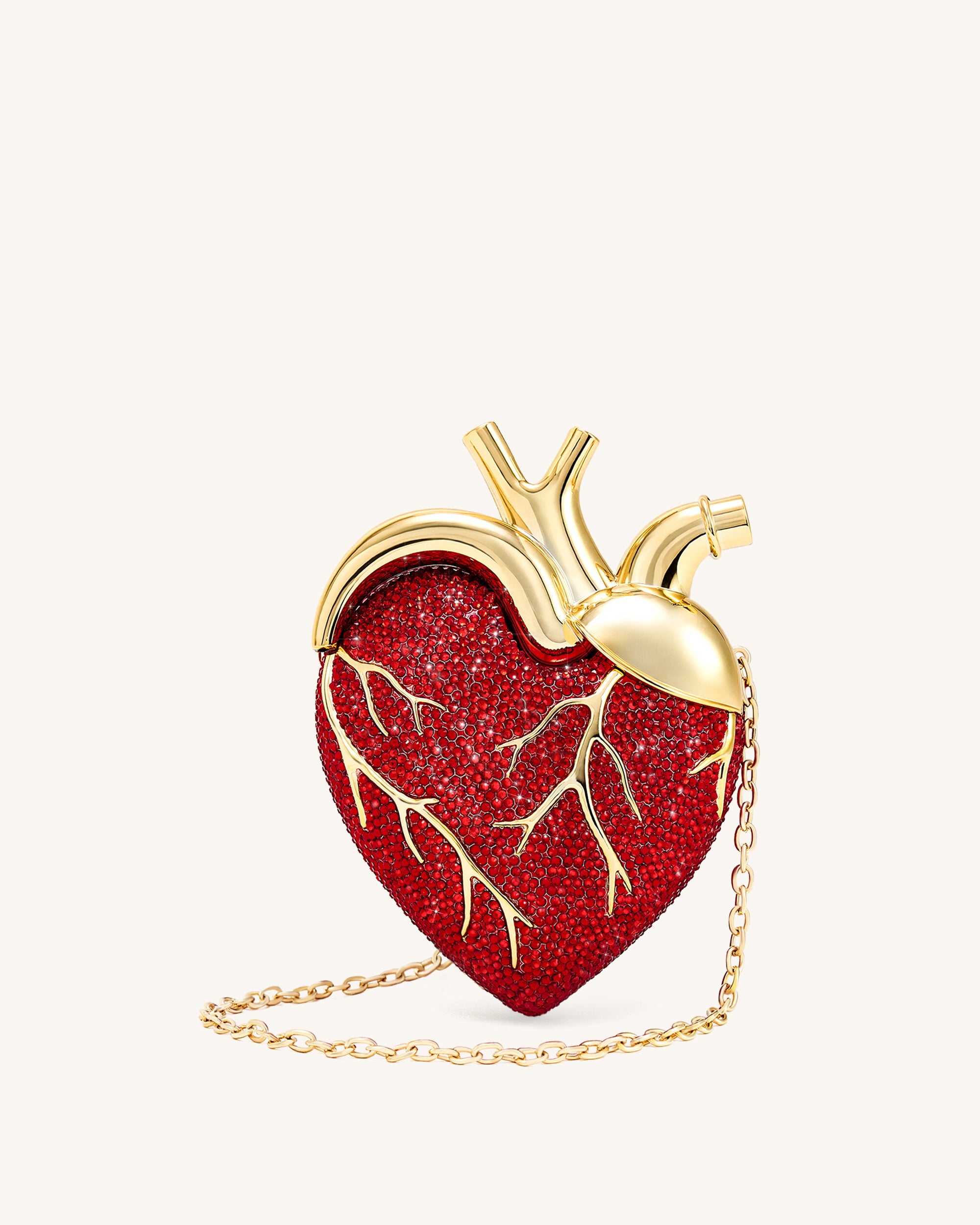 Maren Artificial Crystal Heart Shaped Bag - Red - JW PEI LATAM