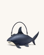 Nerys Shark Look Top Handle Bag - Dark Blue