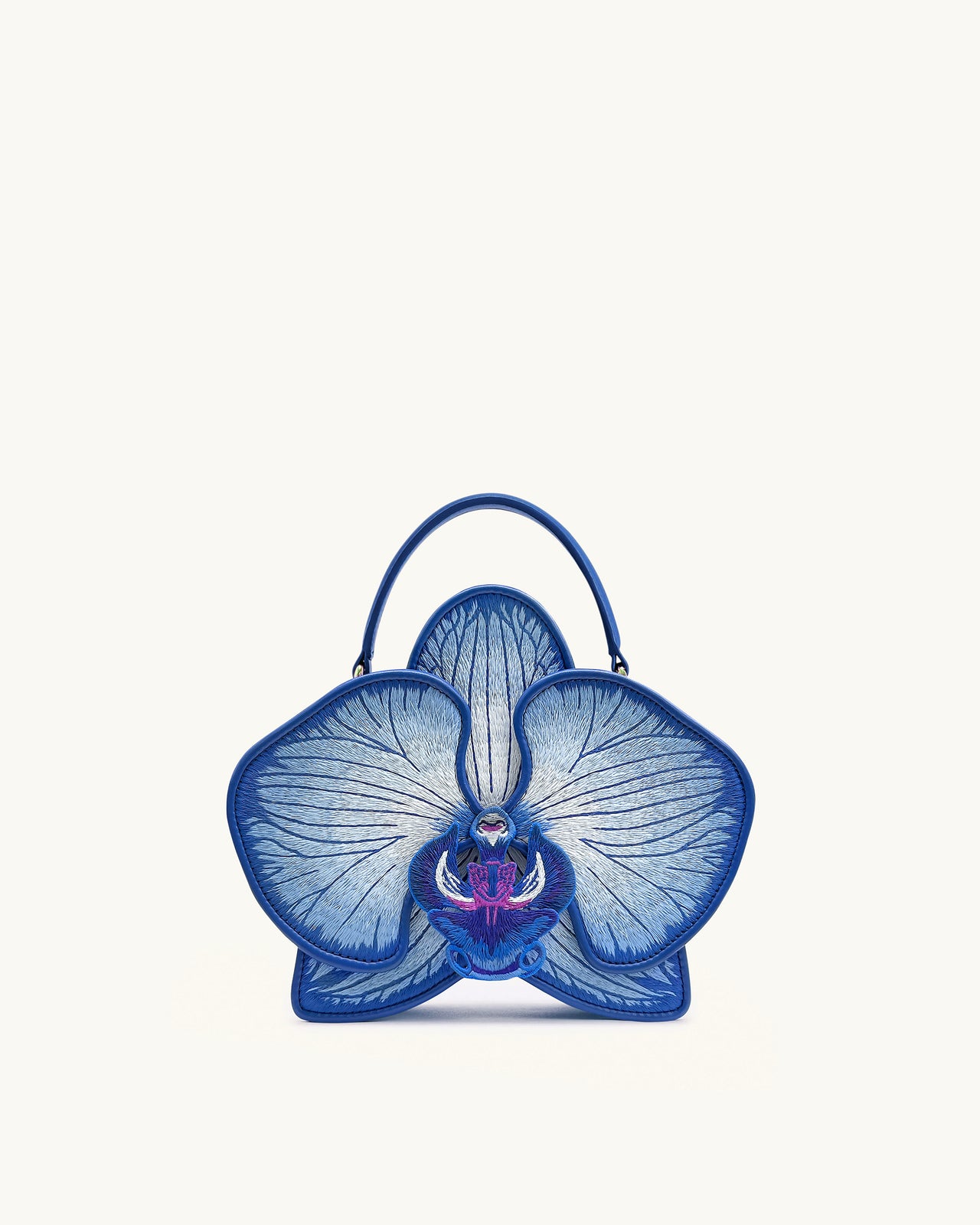 Flora Orchid Shaped Top Hand Bag - Blue