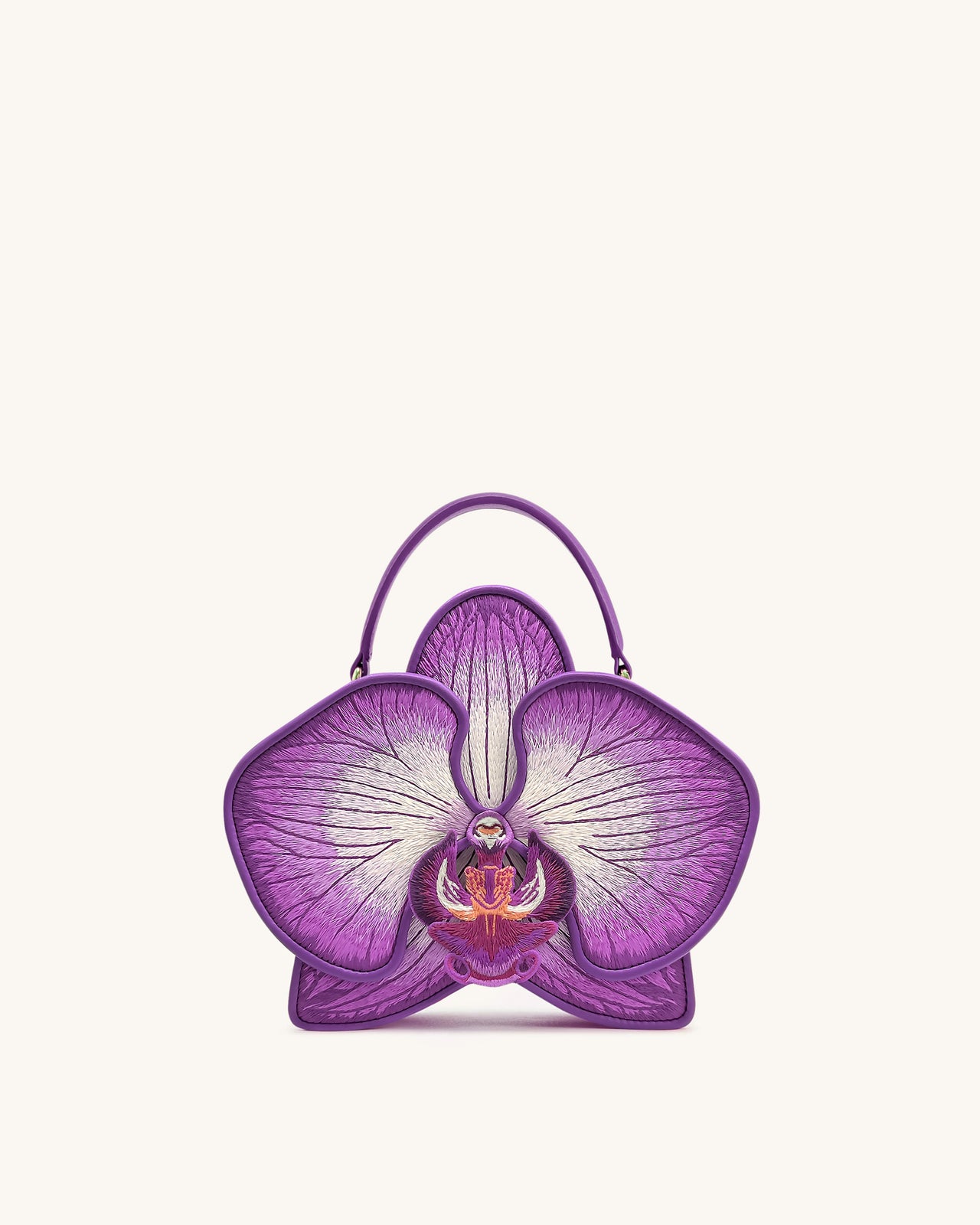 Flora Orchid Shaped Top Hand Bag - Purple