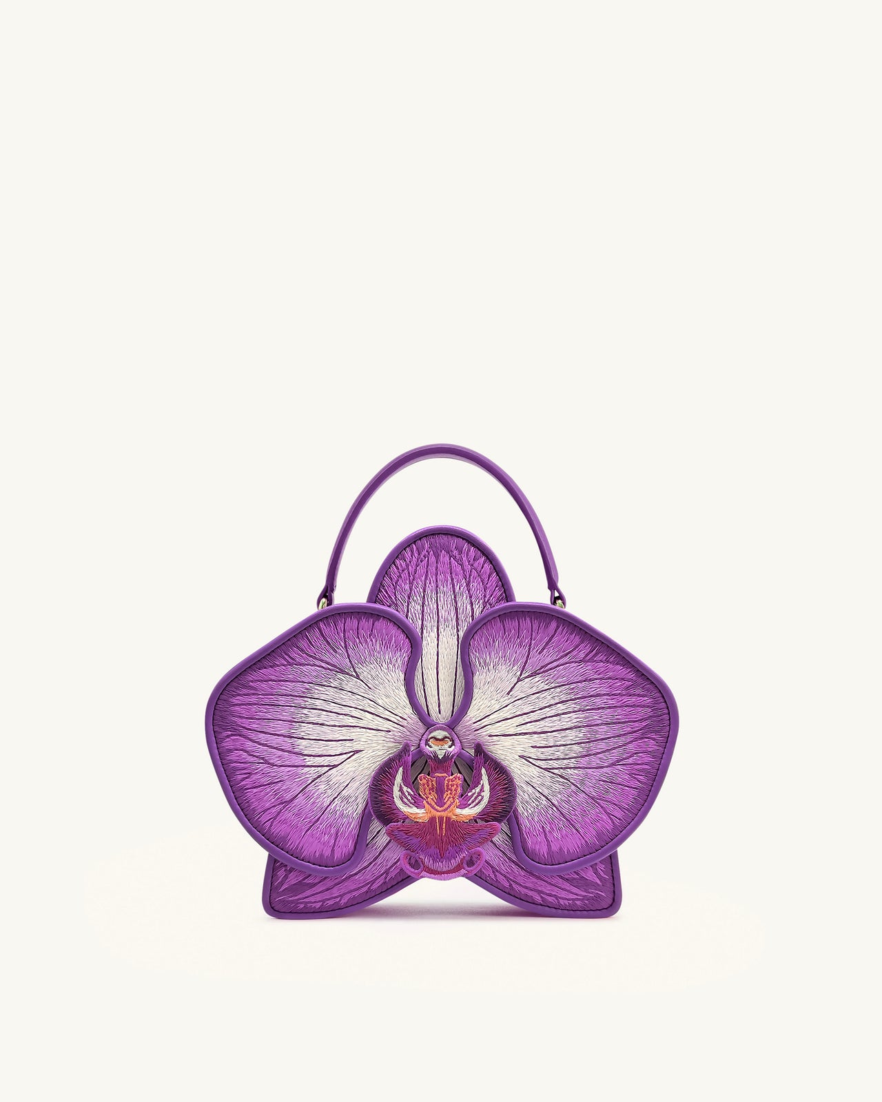 Flora Orchid Shaped Top Hand Bag - Purple