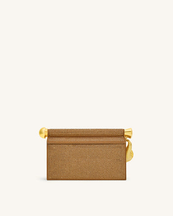 Holly Artificial Crystal Metal Pendant Embellished Clutch - Champagne