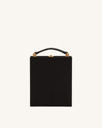 Taya Orchid Motif  Book Shape Clutch Bag - Black