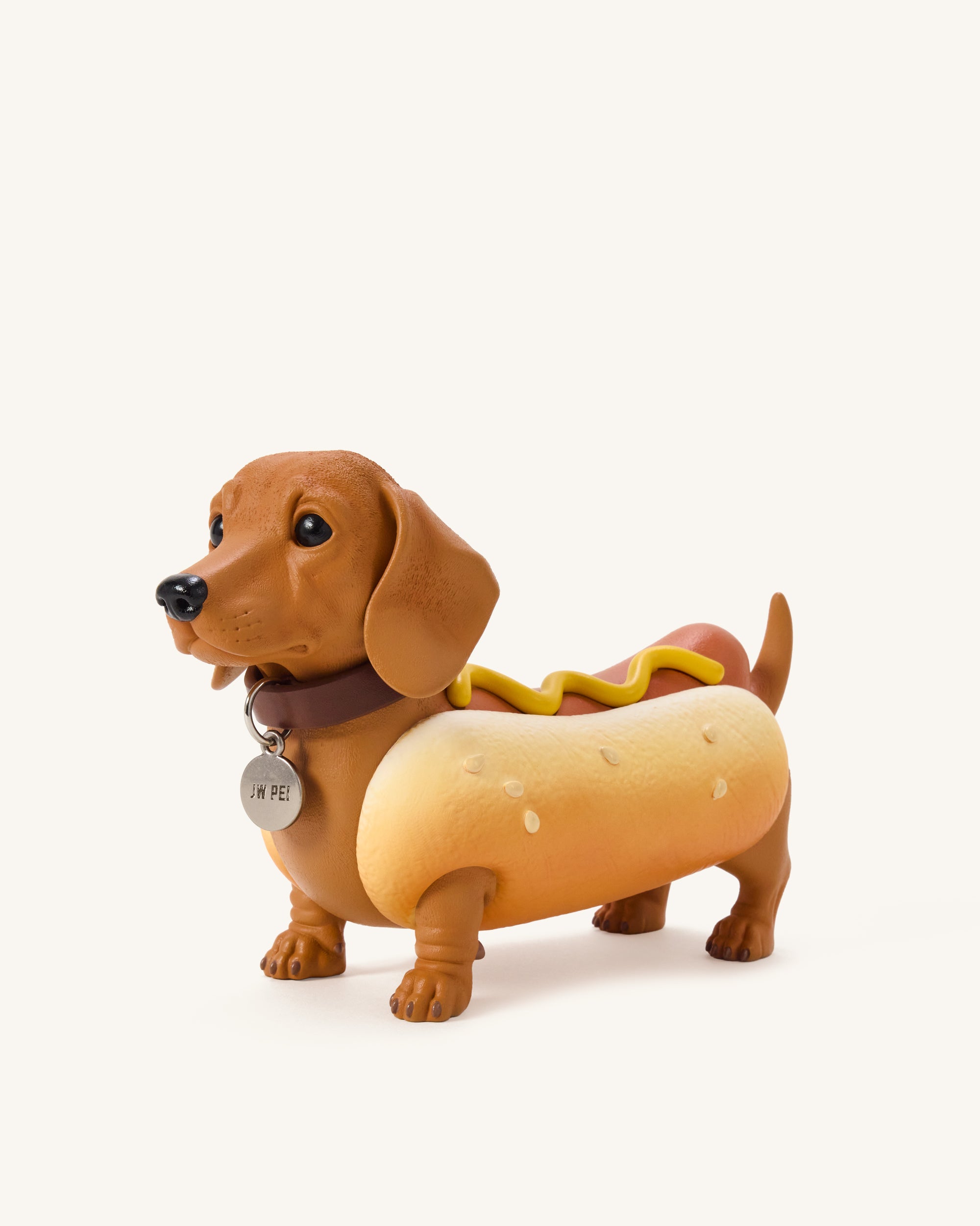 新品リメイク品 HOTDOG柄 Dachshund Hot Dog Bag - Brown/Yellow - JW PEI LATAM