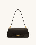 Eloise Woven Shoulder Bag - Dark Brown