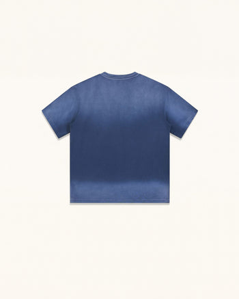 Essential Rhinestone Rose Acid Wash Boxy Tee - Vintage Blue