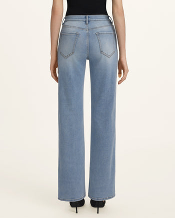 The Celestial Pearl Petal Straight Jeans - Pale Blue Eyes