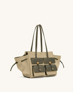 Linda Faux Suede Tote Bag - Green