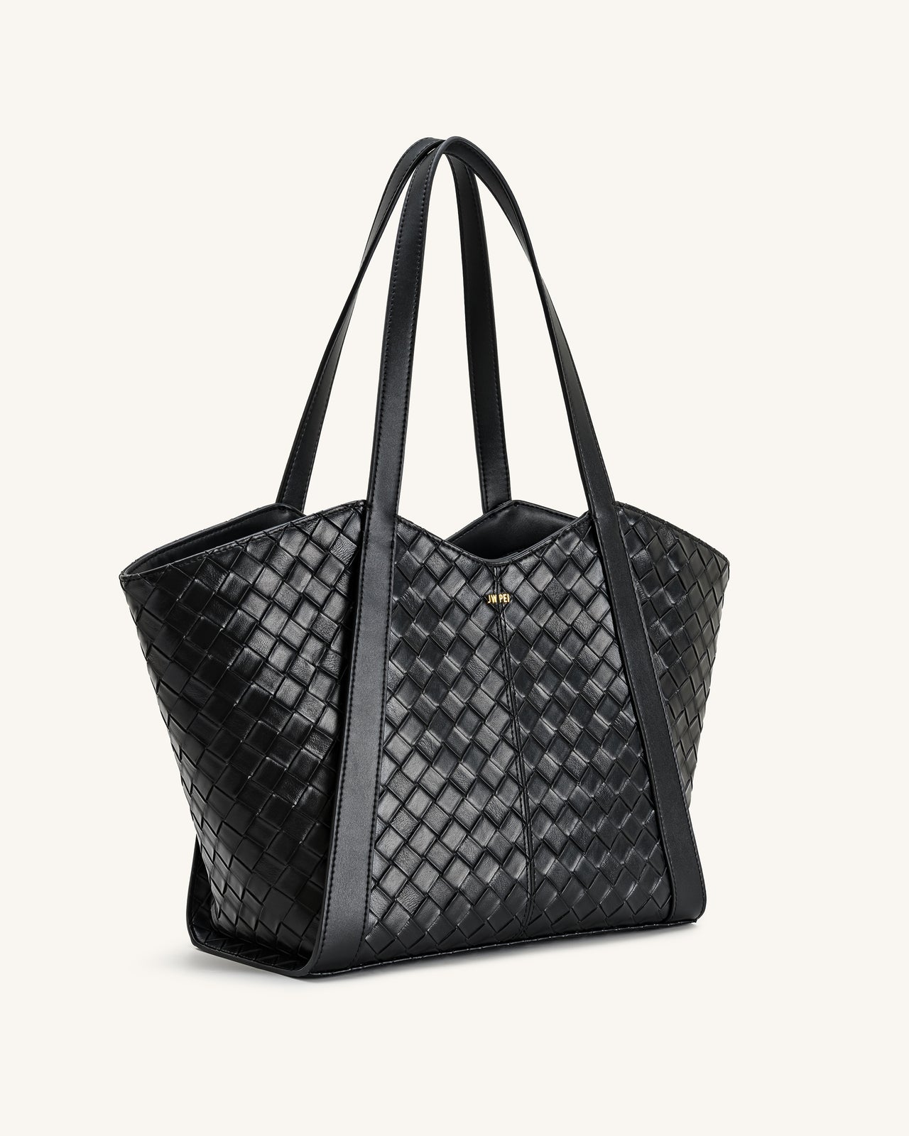 Kiana Large Capacity Weave Texture Tote Bag - Black