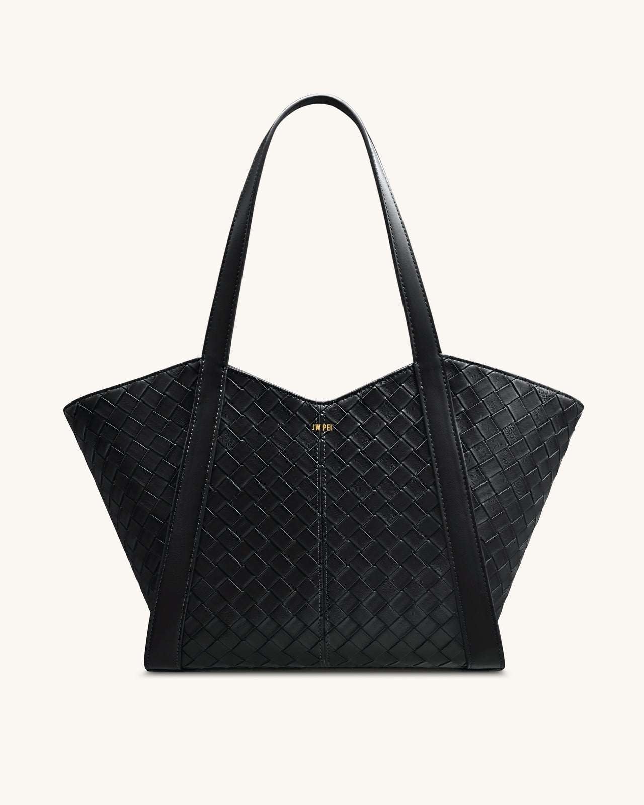 Kiana Large Capacity Weave Texture Tote Bag - Black