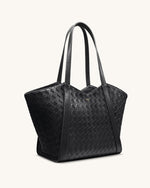 Kiana Large Capacity Weave Texture Tote Bag - Black