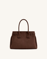 Miley Belt Embellished Tote Bag - Brown