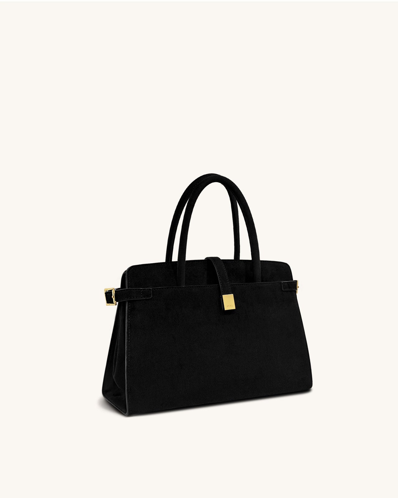 Saige Faux Suede Tote Bag - Black