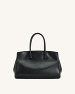 Ziva Metal Lock Decoration Tote Bag - Black