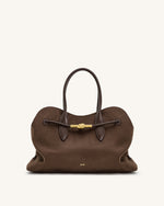 Adele Metal Rope Knot Tote Bag - Mocha Brown