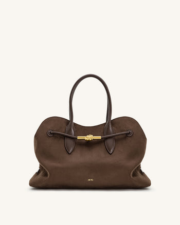 Adele Metal Rope Knot Tote Bag - Mocha Brown