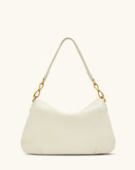 Jayla Metal Pendant Embellished Shoulder Bag - White
