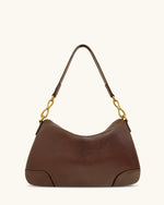 Jayla Metal Pendant Embellished Shoulder Bag - Dark Brown