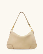 Jayla Metal Pendant Embellished Shoulder Bag - Khaki