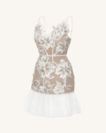 Floral Sling Mini Dress - White