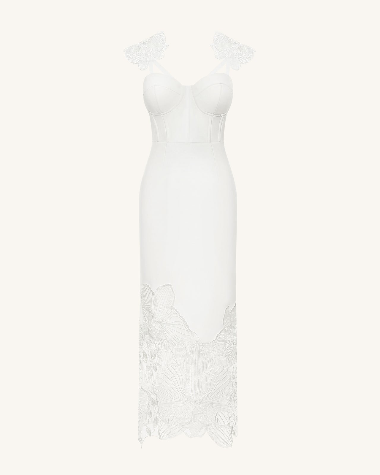 Orchid Embroidered Corset Dress - White