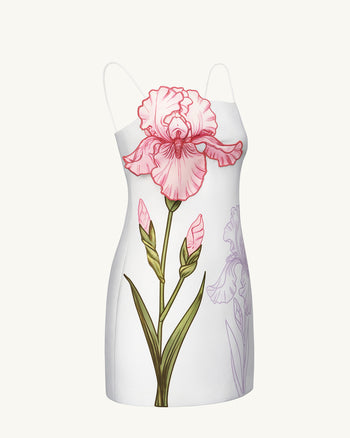Iris Appliqué Mini Dress - White