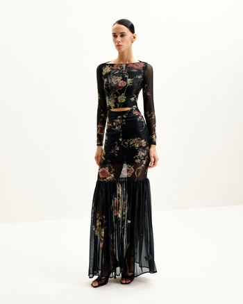 Alicia Printed Mesh Dress - Multicolor