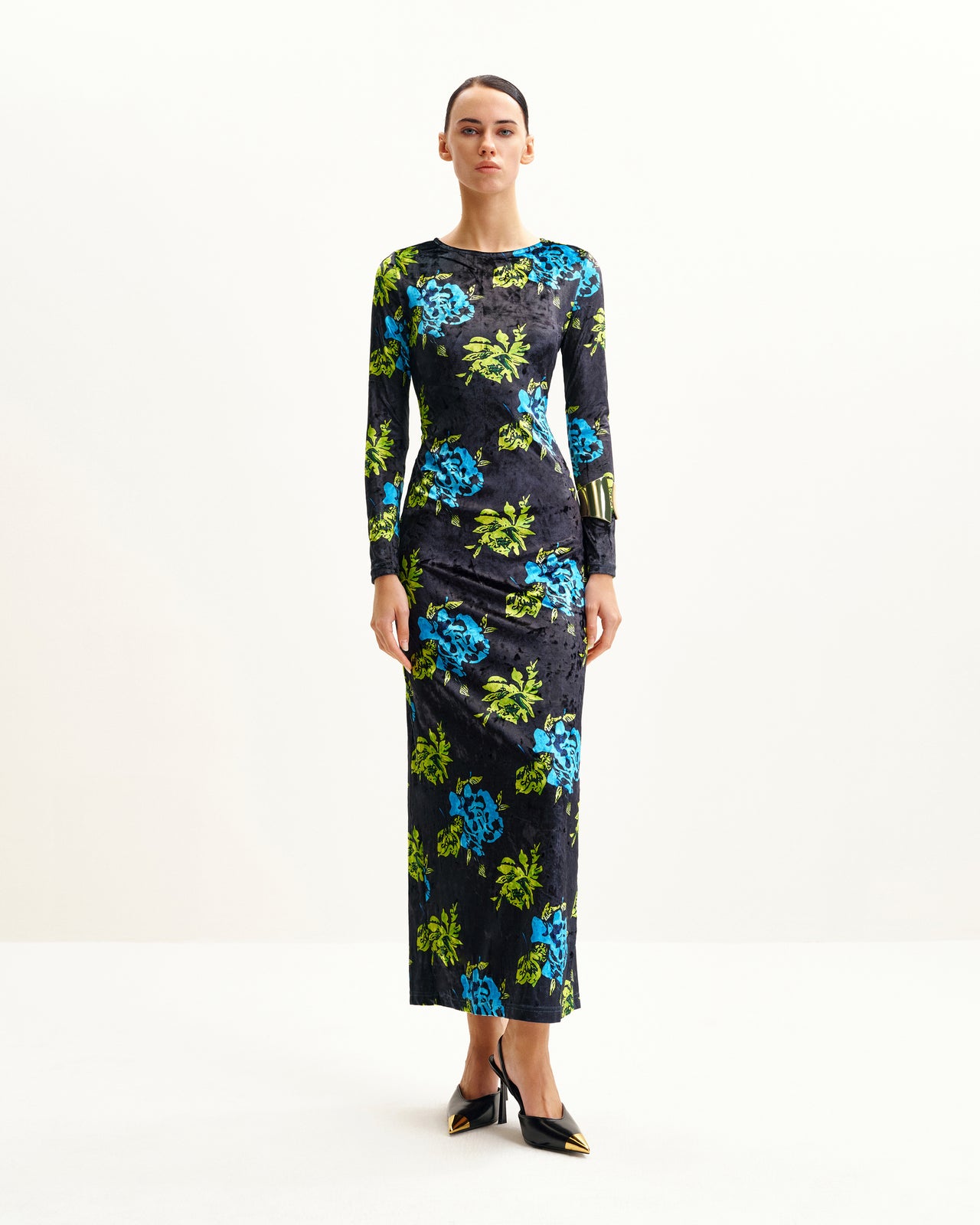 Zoe Vibrant Floral Long Sleeve Gown - Multicolor
