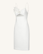 Bloom-Cut Contour Dress - White