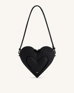 Francisca Heart Shaped Crossbody Bag - Black