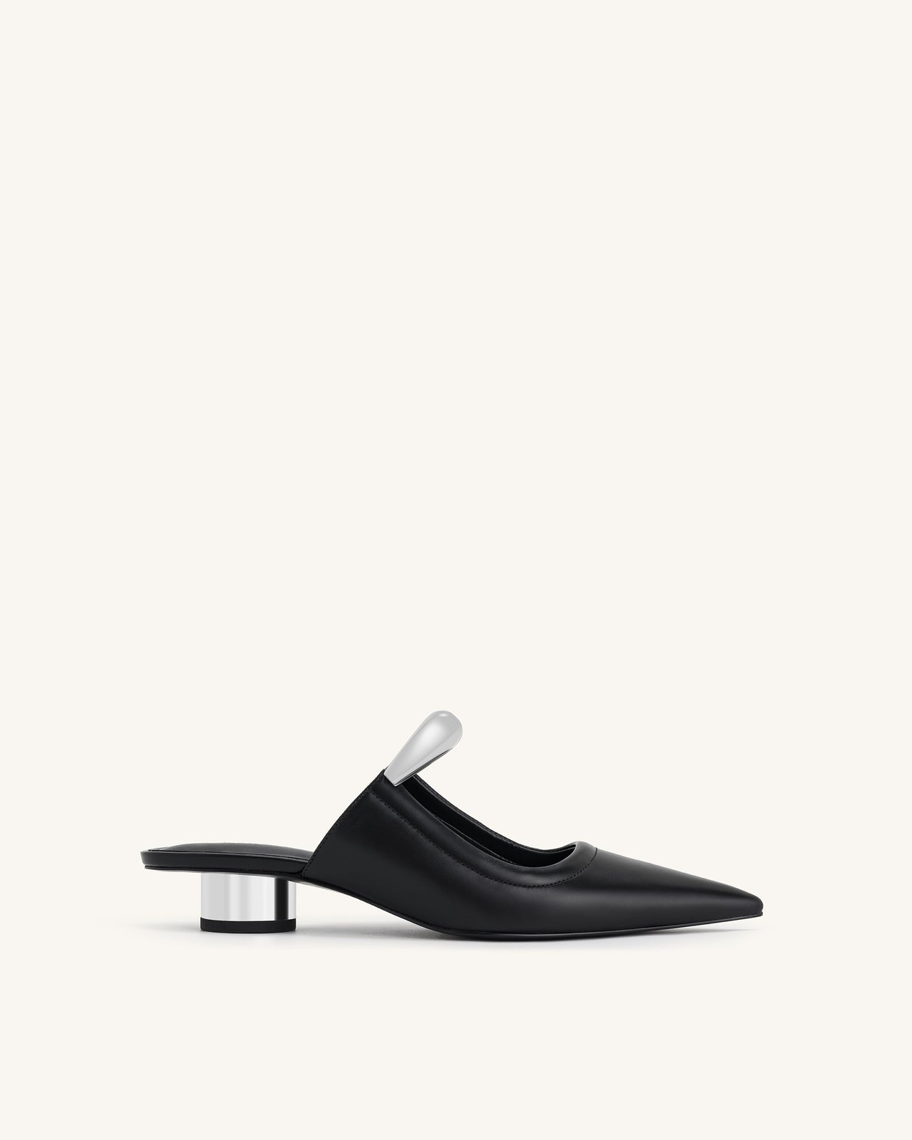 Helena  Pierced Mules - Black