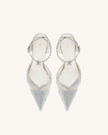 Haidi Artificial Crystal Pumps - Silver