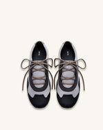 Caitlin Faux Suede Lace-up Ballerina Sneakers - Grey Mix