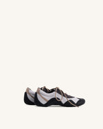 Caitlin Faux Suede Lace-up Ballerina Sneakers - Grey Mix