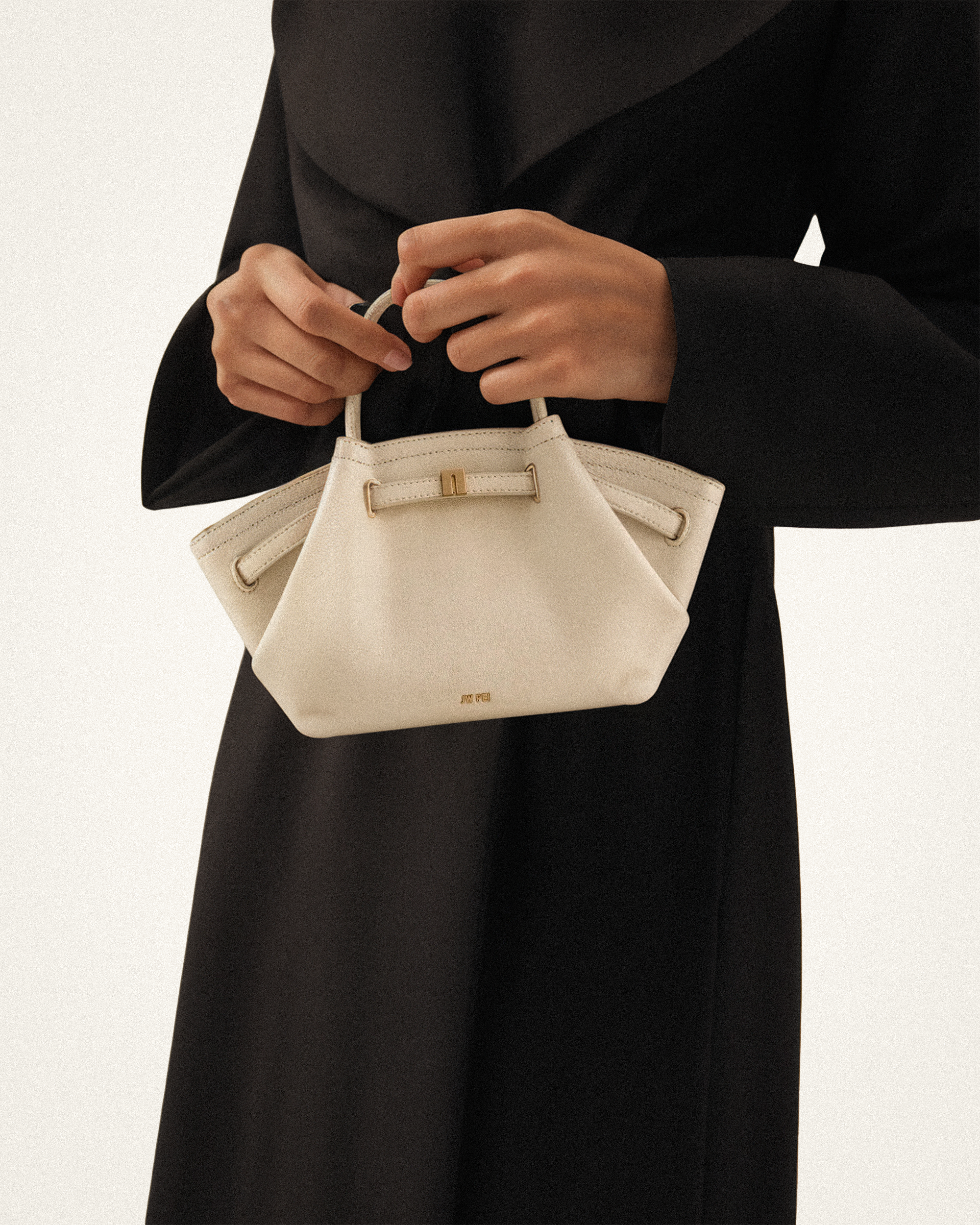 hana① Hana Mini Faux Suede Tote Bag - Off White - JW PEI LATAM
