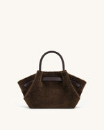 Hana Mini Faux Fur Tote Bag - Dark Brown