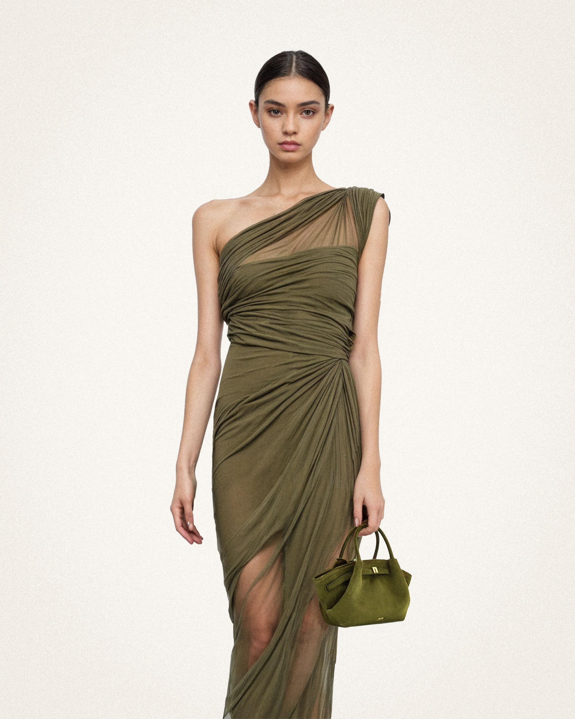 Hana Mini Faux Suede Tote Bag - Dark Olive - JW PEI LATAM