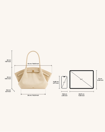 Hana Medium Faux Suede Tote Bag - Off White